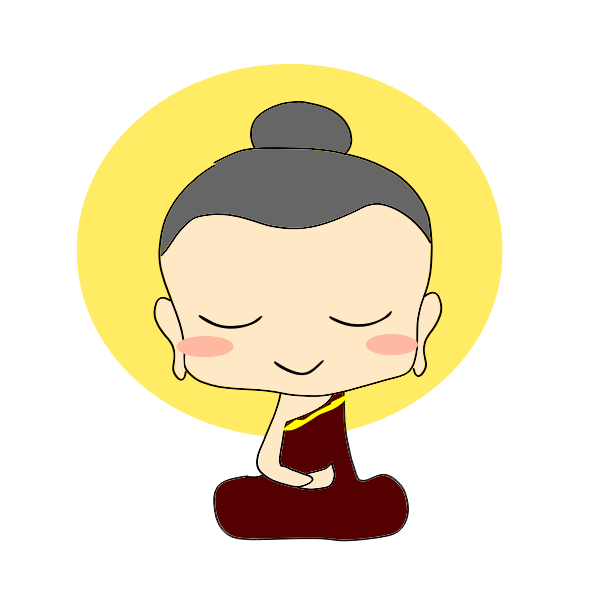 Vector drawing of cartoon Buddha