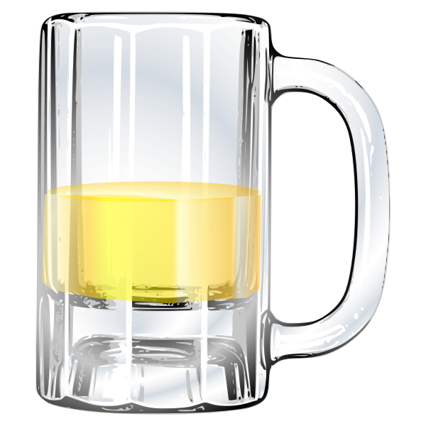 Vector image of half-full beer mug