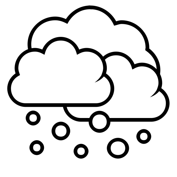 Black and white weather forecast icon for snow vector drawing