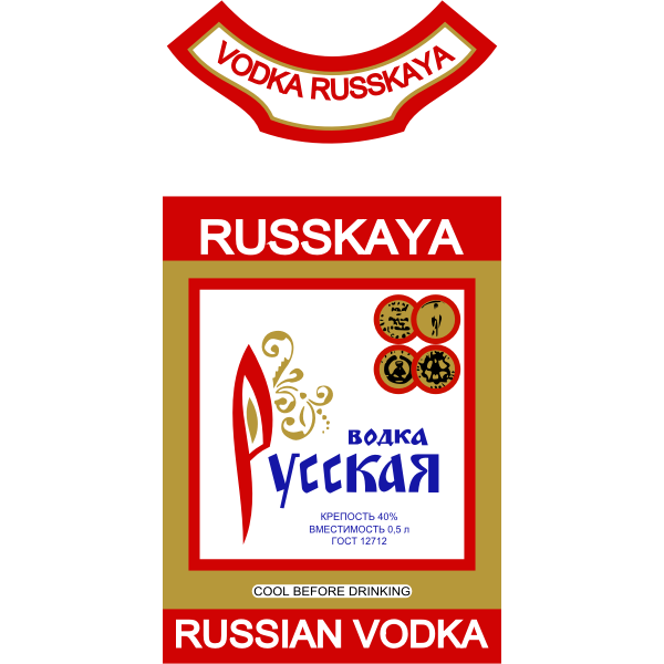 Vector label of Russian vodka