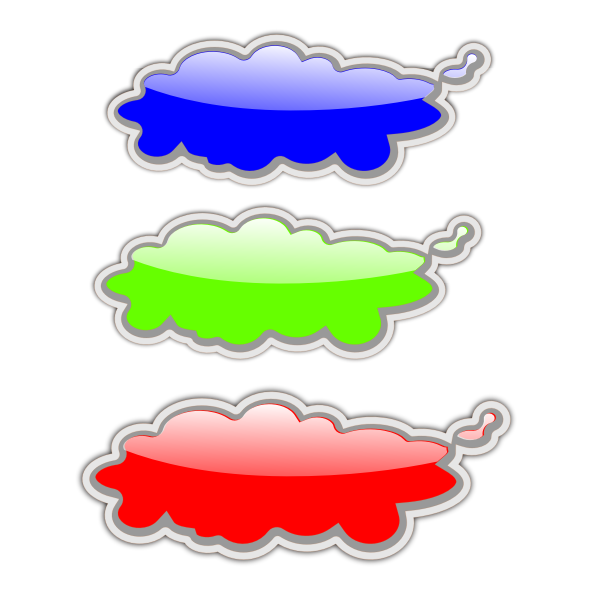 Green and red clouds vector clip art