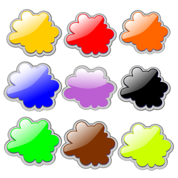 Colorful clouds set vector illustration