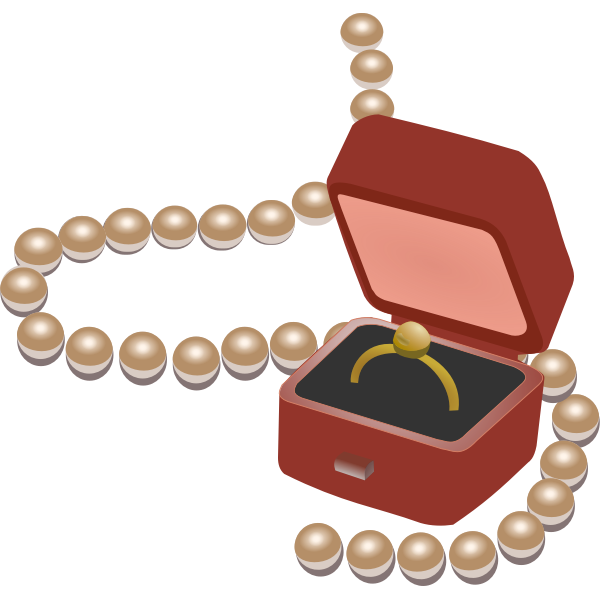 Jewellery box and pearls vector image