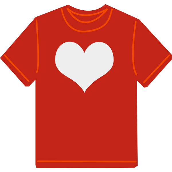 Red T-shirt with heart vector image