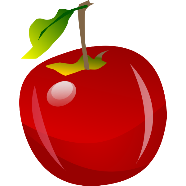 Vector illustration of shiny red apple with tip