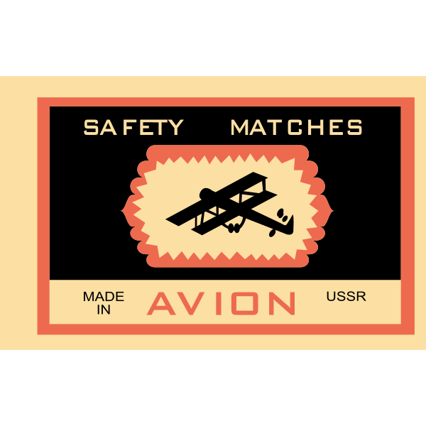 Matchbox label vector graphics