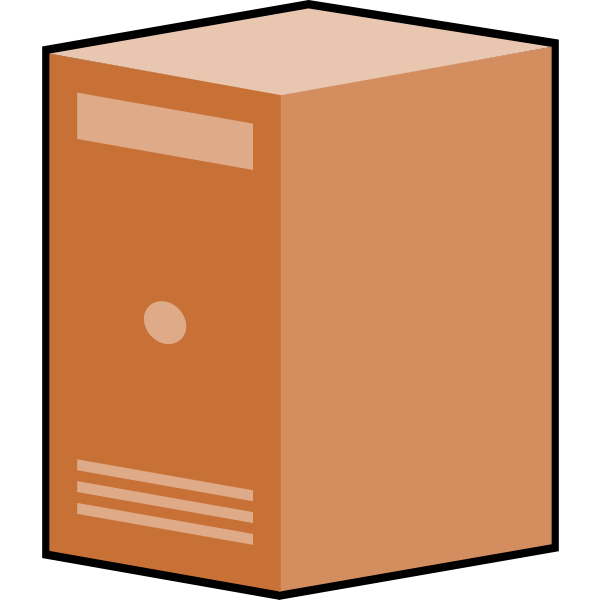 Brown computer box vector clip art