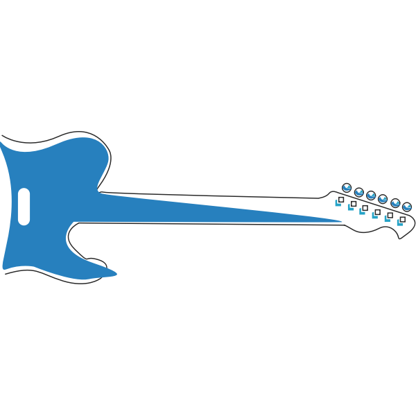 Blue electric guitar vector graphics