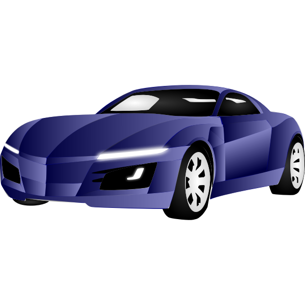 Vector illustration of blue sports car