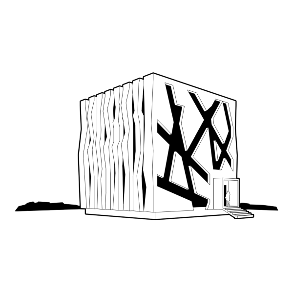 Vector image of cube house