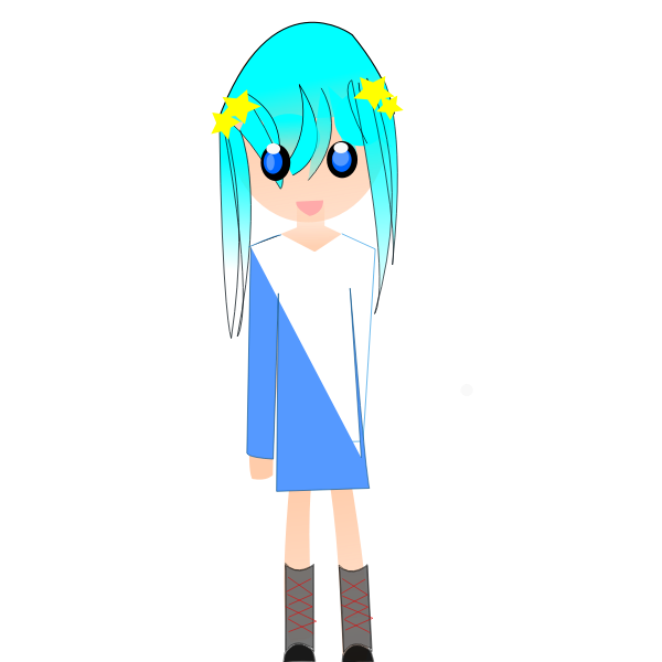 Girl with blue hair