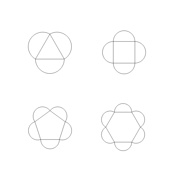 half circle supreme polygons angles