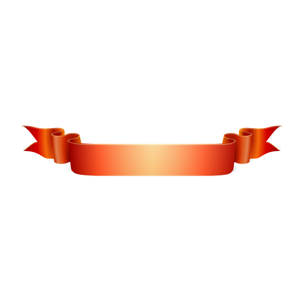 Orange ribbon vector drawing