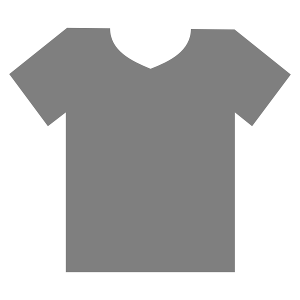 Blank grey t-shirt outline vector clip art