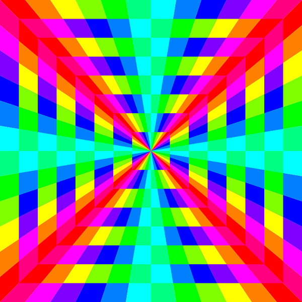 12 color rainbow square tunnel