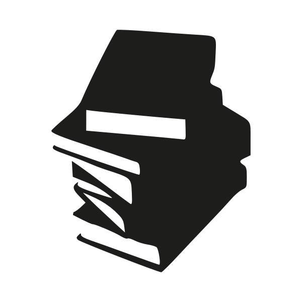 Monochrome icon of stacked books