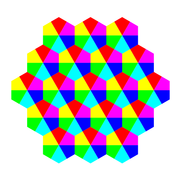 kite hexagons 6 color