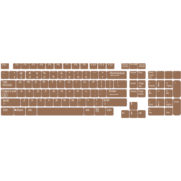 US English keyboard layout vector clip art