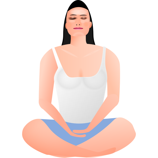 Vector clip art of lady in meditation