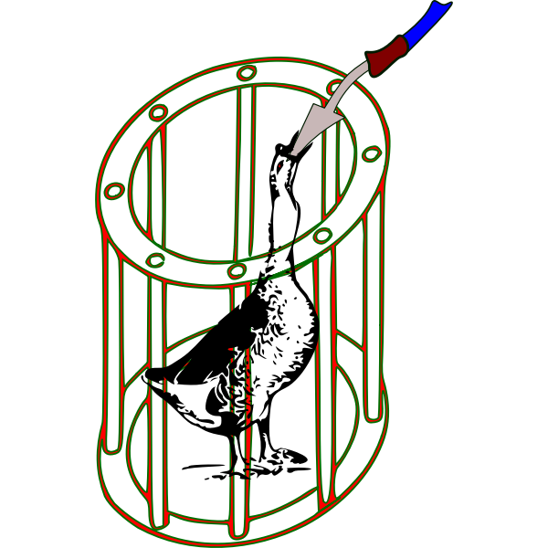 Battery Force-Fed Goose vector clip art