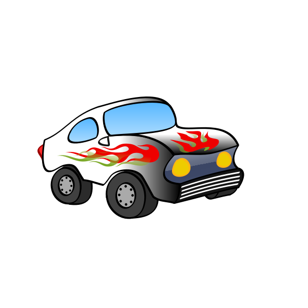 Cartoon sporty car vector drawing