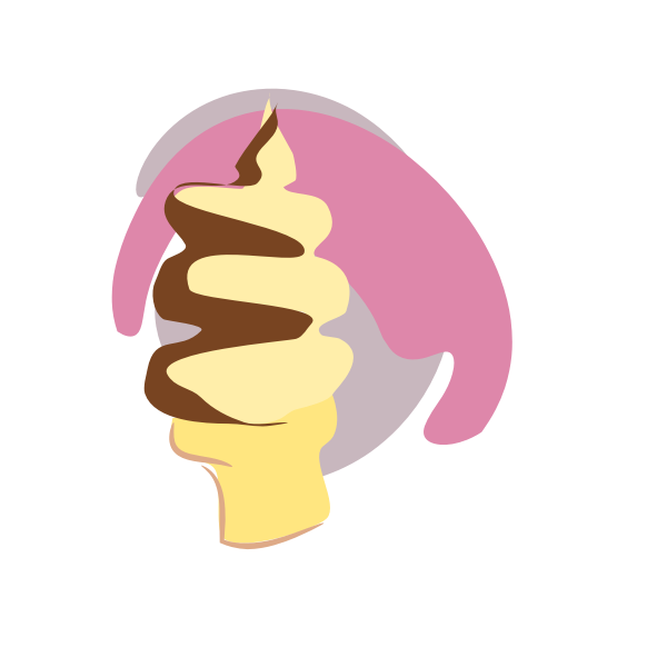 Chocolate ice cream in cone vector image