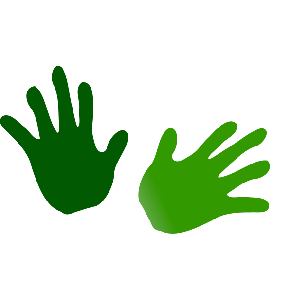 Green handprints