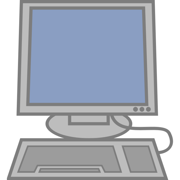 Computer with keyboard vector illustration