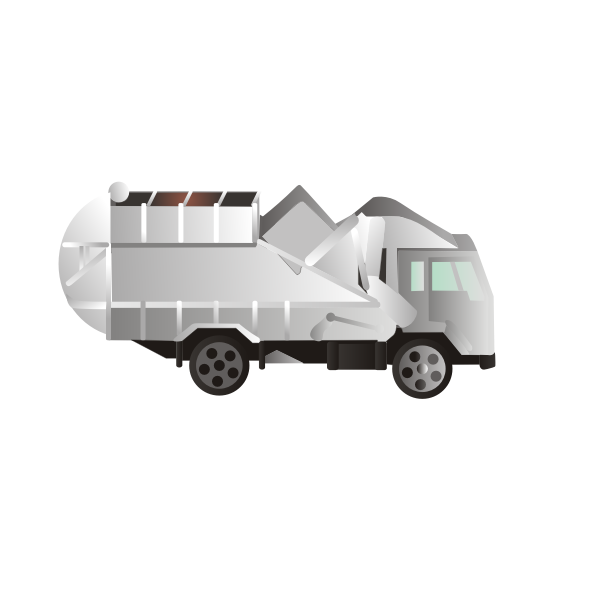 Vector drawing of garbage truck