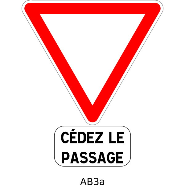 Give way French road sign vector image