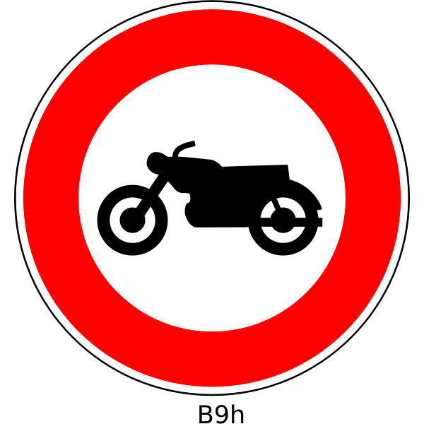 Vector clip art of no entry for motorcycles and light motorcycles round prohibitory traffic sign