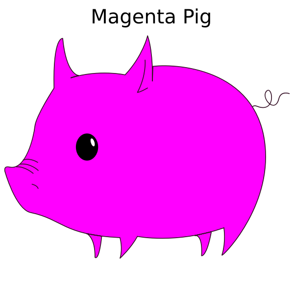 Magenta pig vector illustration