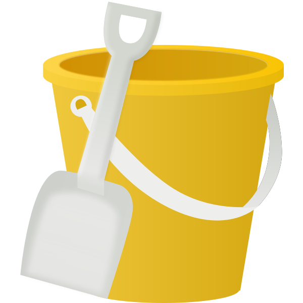 Children's bucket and spade vector clip art