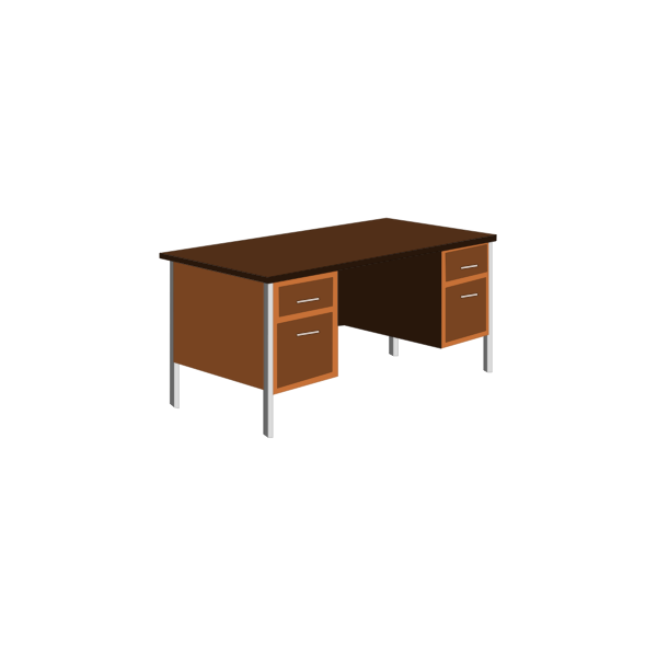 Office desk vector clip art