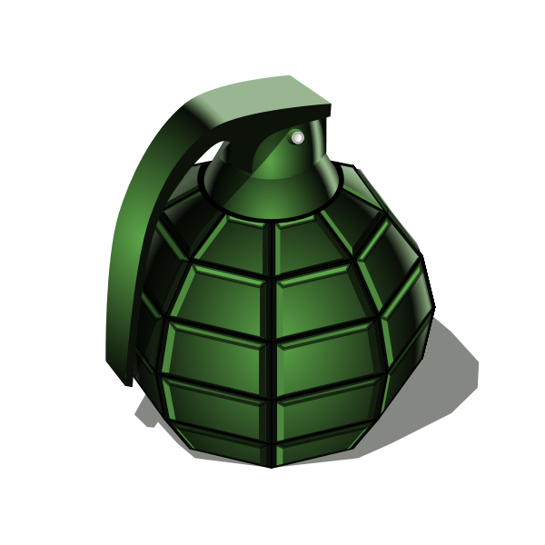 green hand grenade vector clip art