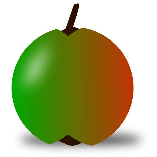 red and green apple