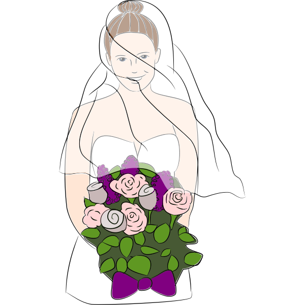 Happy bride clip art