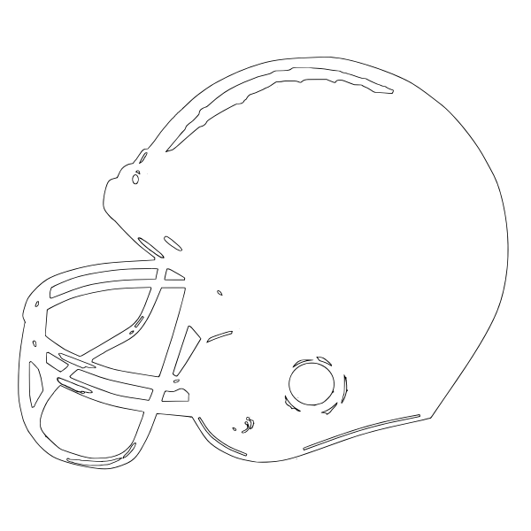 Football helmet vector line drawing