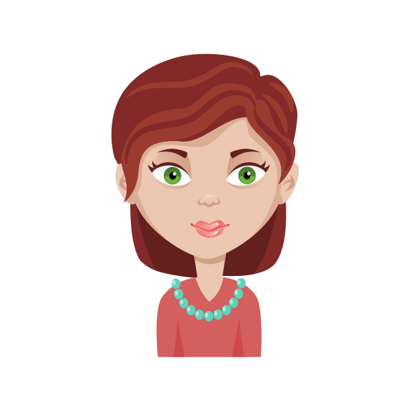 Female cartoon avatar vector drawing