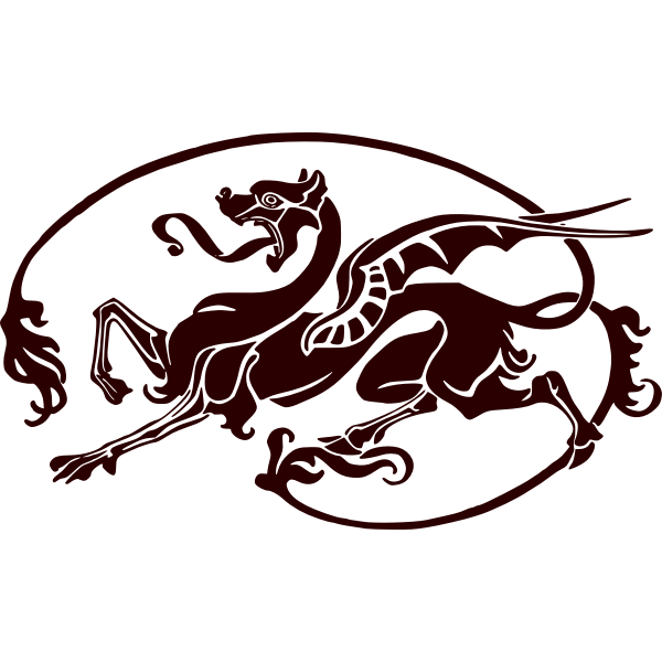 Art nouveau dragon vector image