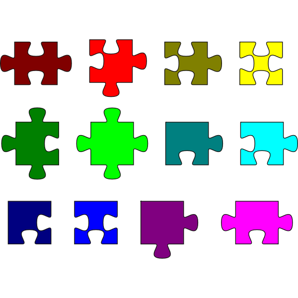 Colorful puzzle pieces