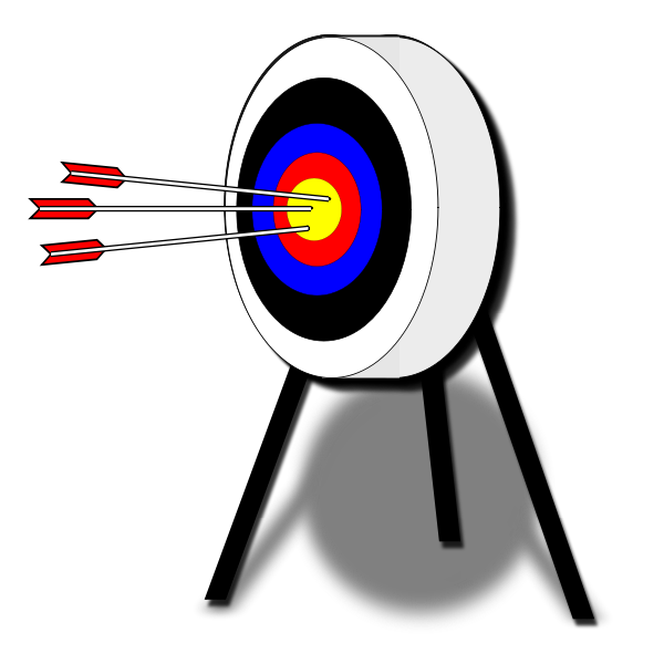 Vector image of target with arrows