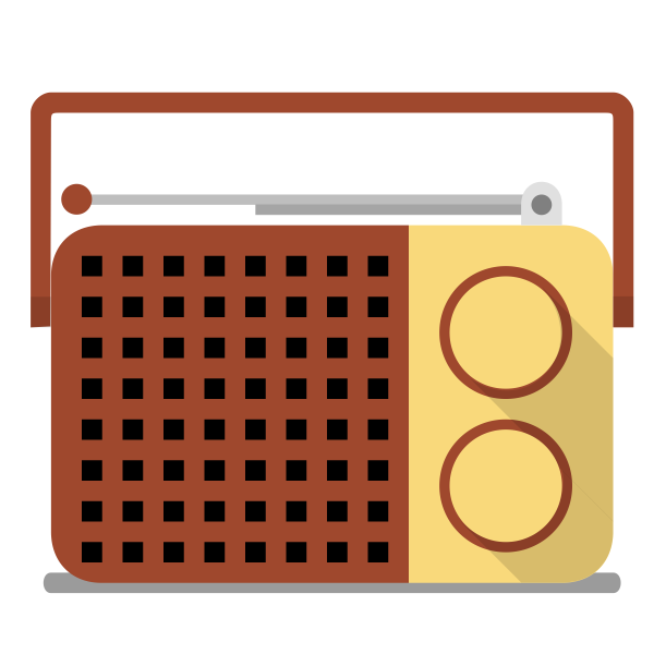 Portable radio receiver vector drawing