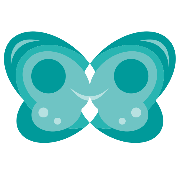 blue smile-shaped butterfly vector graphics