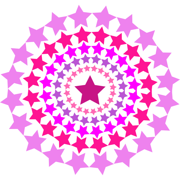 Circle with pink stars