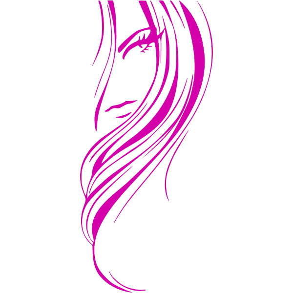 Vector drawing of pink depiction of a woman