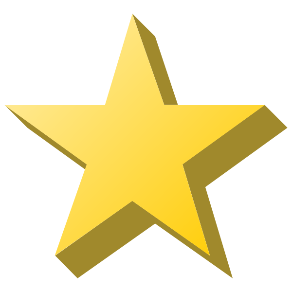 Vector image of yellow star with shade