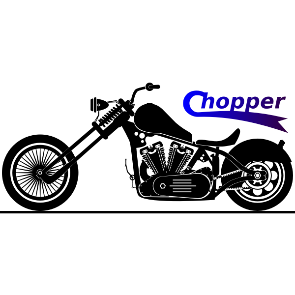 Chopper icon vector drawing with writing