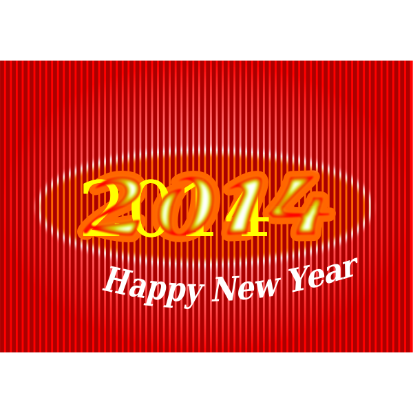 Happy New Year ribbed red sign vector image