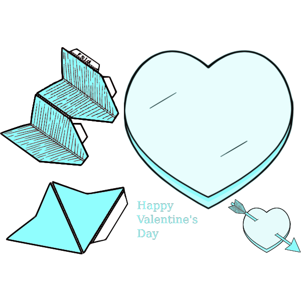 Valentine's day paper heart collection vector clip art